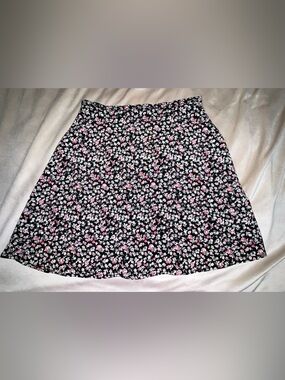 Tracy Evans Black Skirt with Pink & White Floral Print